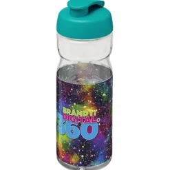 Bidon H2O Active® Base Tritan™ o pojemności 650 ml z klapką / Przezroczysty bezbarwny 21043611