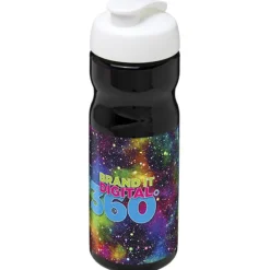Bidon H2O Base® o pojemności 650 ml z wieczkiem zaciskowym / Czarny 21004512
