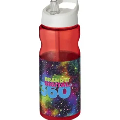 Bidon H2O Base® o pojemności 650 ml z wieczkiem z słomką / Czerwony 21004912