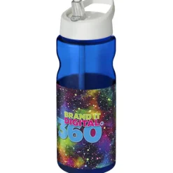 Bidon H2O Base® o pojemności 650 ml z wieczkiem z słomką / Niebieski 21004911