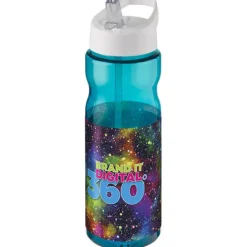 Bidon H2O Base® o pojemności 650 ml z wieczkiem z słomką / Błękitny 21004956