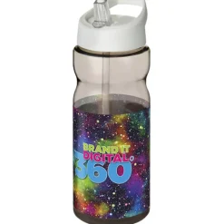Bidon H2O Base® o pojemności 650 ml z wieczkiem z słomką / Ciemnografitowy 21004910