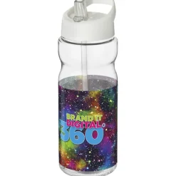 Bidon H2O Base® o pojemności 650 ml z wieczkiem z słomką / Przezroczysty 21004907