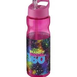 Bidon H2O Base® o pojemności 650 ml z wieczkiem z słomką / Magenta 21004941