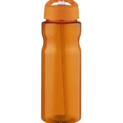 Bidon H2O Base® o pojemności 650 ml z wieczkiem z słomką / Pomarańczowy 21004931