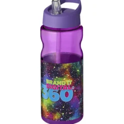 Bidon H2O Base® o pojemności 650 ml z wieczkiem z słomką / Fioletowy 21004924