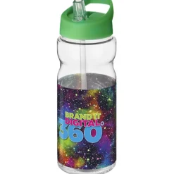 Bidon H2O Base® o pojemności 650 ml z wieczkiem z słomką / Przezroczysty 21004917