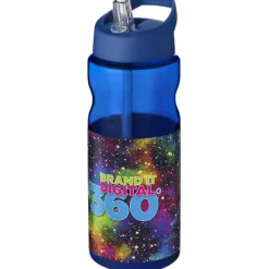 Bidon H2O Base® o pojemności 650 ml z wieczkiem z słomką / Niebieski 21004914