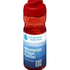Bidon H2O Eco o pojemności 650 ml z wieczkiem zaciskowym / Czerwony 21009716