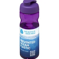 Bidon H2O Eco o pojemności 650 ml z wieczkiem zaciskowym / Fioletowy 21009719