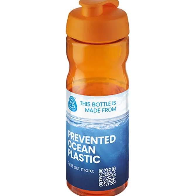 Bidon H2O Eco o pojemności 650 ml z wieczkiem zaciskowym / Pomarańczowy 21009715
