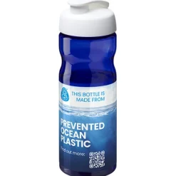 Bidon H2O Eco o pojemności 650 ml z wieczkiem zaciskowym / Niebieski 21009713