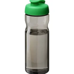 Bidon H2O Eco o pojemności 650 ml z wieczkiem zaciskowym / Ciemnografitowy 21009706