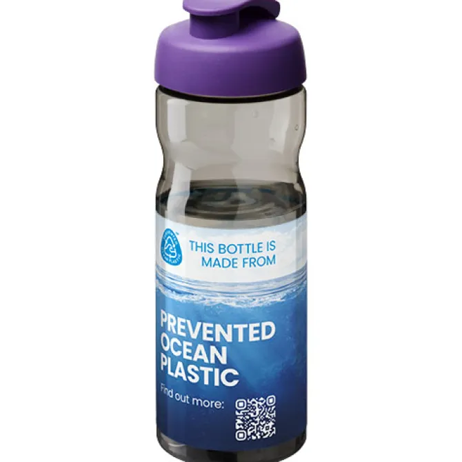 Bidon H2O Eco o pojemności 650 ml z wieczkiem zaciskowym / Ciemnografitowy 21009709