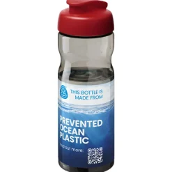 Bidon H2O Eco o pojemności 650 ml z wieczkiem zaciskowym / Ciemnografitowy 21009703