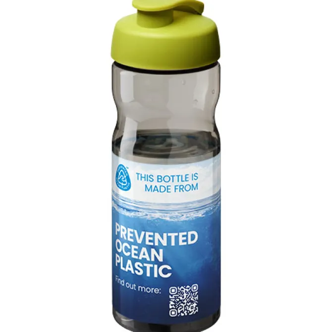 Bidon H2O Eco o pojemności 650 ml z wieczkiem zaciskowym / Ciemnografitowy 21009704