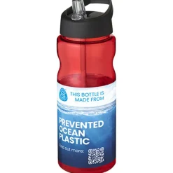 Bidon H2O Eco o pojemności 650 ml z wieczkiem z dzióbkiem / Czerwony 21009910