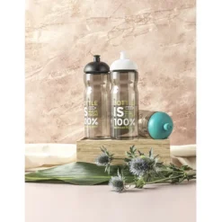 Bidon H2O Eco o pojemności 650 ml z wypukłym wieczkiem / Ciemnografitowy 21009807