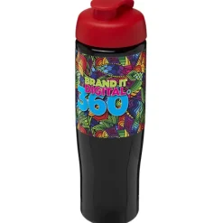 Bidon H2O Tempo® o pojemności 700 ml z wieczkiem zaciskowym / Czarny 21004013