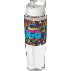 Bidon H2O Tempo® o pojemności 700 ml z wieczkiem z słomką / Przezroczysty 21004408