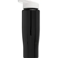 Bidon H2O Tempo® o pojemności 700 ml z wieczkiem z słomką / Czarny 21004409