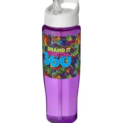 Bidon H2O Tempo® o pojemności 700 ml z wieczkiem z słomką / Fioletowy 21004415