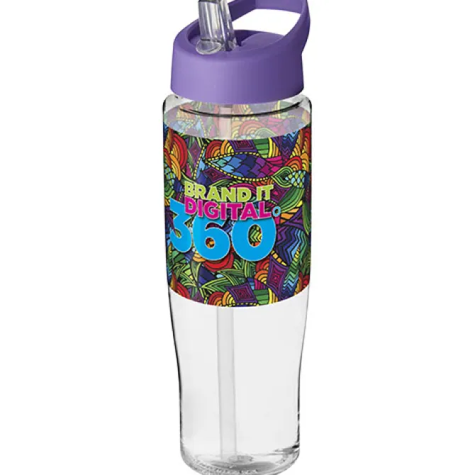 Bidon H2O Tempo® o pojemności 700 ml z wieczkiem z słomką / Przezroczysty 21004424