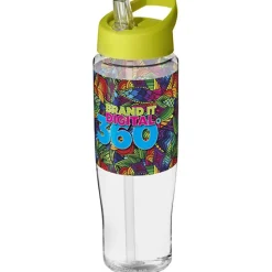 Bidon H2O Tempo® o pojemności 700 ml z wieczkiem z słomką / Przezroczysty 21004421