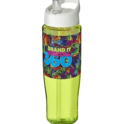 Bidon H2O Tempo® o pojemności 700 ml z wieczkiem z słomką / Niebieski 21004403