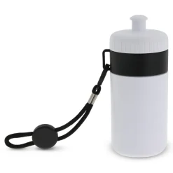 Bidon Sportowy Z Obwódka I Kolorowym Sznurkiem 500ml / Biały / ciemnoniebieski LT98785-N0110
