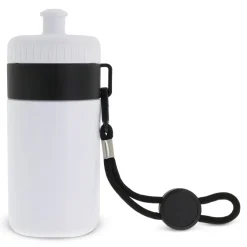 Bidon Sportowy Z Obwódka I Kolorowym Sznurkiem 500ml / Biały / ciemnoniebieski LT98785-N0110