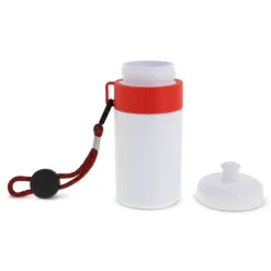 Bidon Sportowy Z Obwódka I Kolorowym Sznurkiem 500ml / Biały / czerwony LT98785-N0121