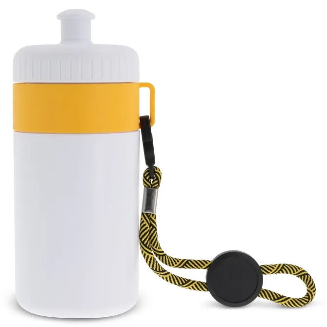 Bidon Sportowy Z Obwódka I Kolorowym Sznurkiem 500ml / Biały / różowy LT98785-N0176