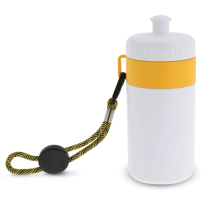 Bidon Sportowy Z Obwódka I Kolorowym Sznurkiem 500ml / Biały / różowy LT98785-N0176