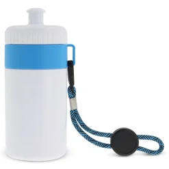 Bidon Sportowy Z Obwódka I Kolorowym Sznurkiem 500ml / Biały / jasnoniebieski LT98785-N0112
