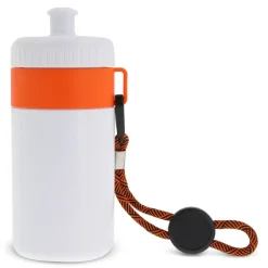 Bidon Sportowy Z Obwódka I Kolorowym Sznurkiem 500ml / Biały / pomarańczowy LT98785-N0126