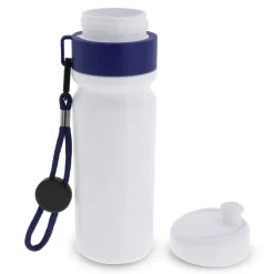 Bidon Sportowy Z Obwódka I Kolorowym Sznurkiem 750ml / Biały / ciemnoniebieski LT98736-N0110