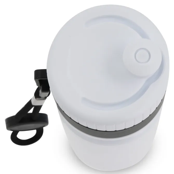 Bidon Sportowy Z Obwódka I Kolorowym Sznurkiem 750ml / Biały / czarny LT98736-N0102
