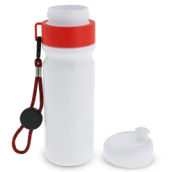 Bidon Sportowy Z Obwódka I Kolorowym Sznurkiem 750ml / Biały / czerwony LT98736-N0121