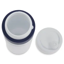 Bidon sportowy z obwódką  750ml / Biały / ciemnoniebieski LT98786-N0110