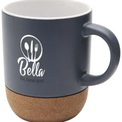 Billie kubek ceramiczny o pojemności 300 ml z detalami z korka i matowym wykończeniem / Bladoniebieski 10084750