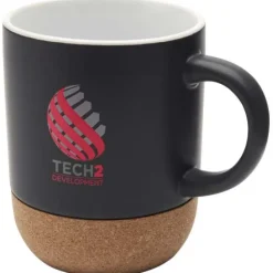 Billie kubek ceramiczny o pojemności 300 ml z detalami z korka i matowym wykończeniem / Czarny 10084790