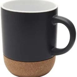 Billie kubek ceramiczny o pojemności 300 ml z detalami z korka i matowym wykończeniem / Czarny 10084790