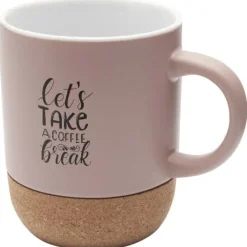 Billie kubek ceramiczny o pojemności 300 ml z detalami z korka i matowym wykończeniem / Dusty Pink 10084740