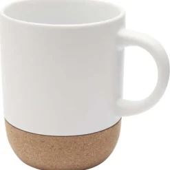 Billie kubek ceramiczny z nadrukiem sublimacyjnym o pojemności 300 ml z detalami z korka / Biały 10084601