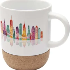 Billie kubek ceramiczny z nadrukiem sublimacyjnym o pojemności 300 ml z detalami z korka / Biały 10084601