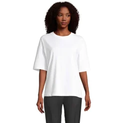 BOXY WOMEN T-SHIRT OVERSIZE / Bialy S03807-WH-M