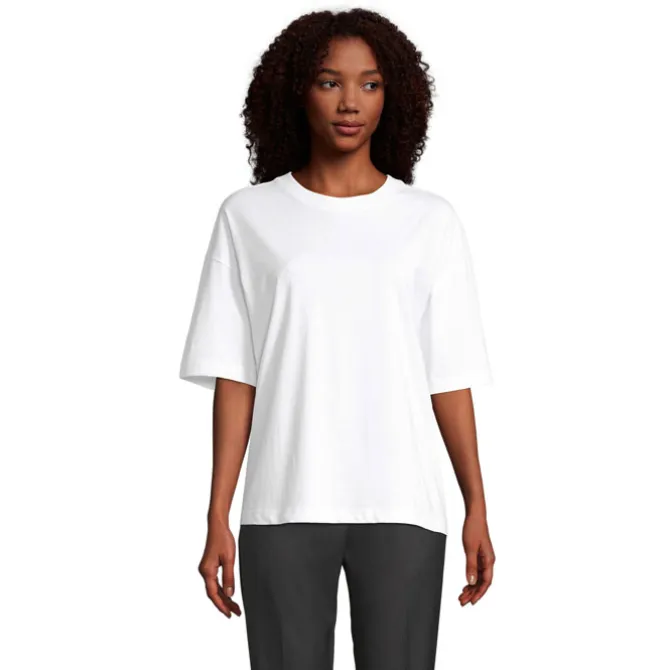 BOXY WOMEN T-SHIRT OVERSIZE / Bialy S03807-WH-XL