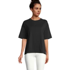 BOXY WOMEN T-SHIRT OVERSIZE / Deep Black S03807-DB-M