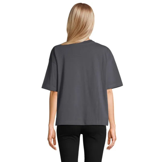 BOXY WOMEN T-SHIRT OVERSIZE / Mysi Szary S03807-MU-L